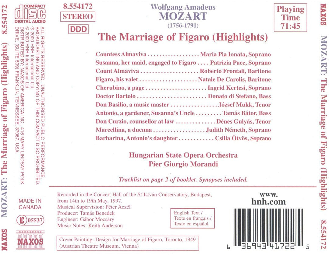 Mozart: Figaro [Highlights] cover art