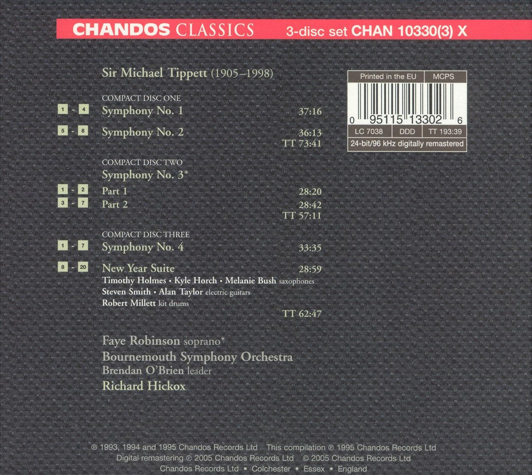 Tippett: Symphonies cover art