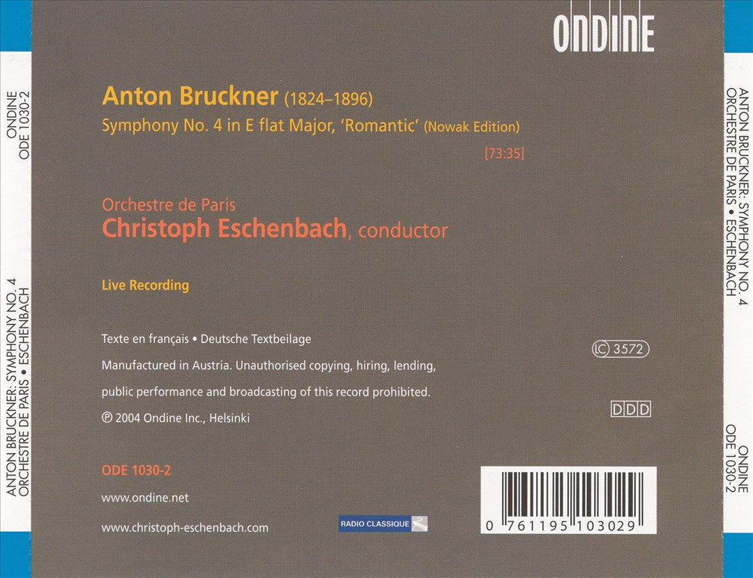 Bruckner: Symphony No. 4 "Romantic" cover art