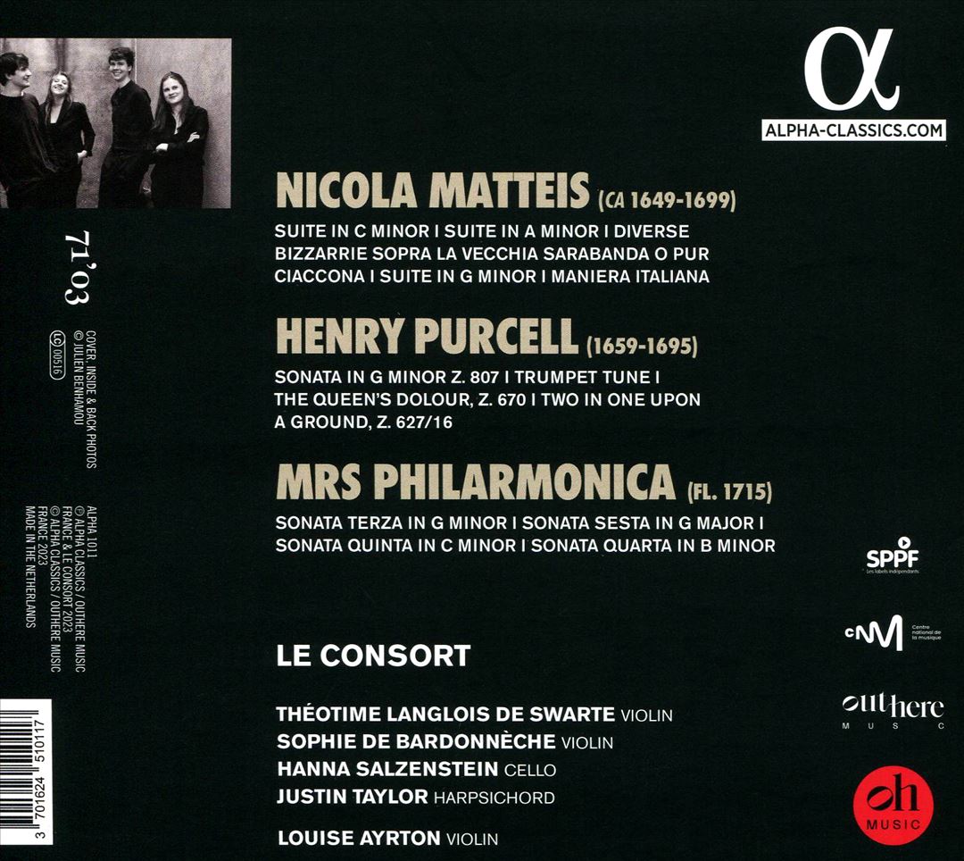 Philarmonica: Purcell, Matteis, Mrs Philarmonica cover art