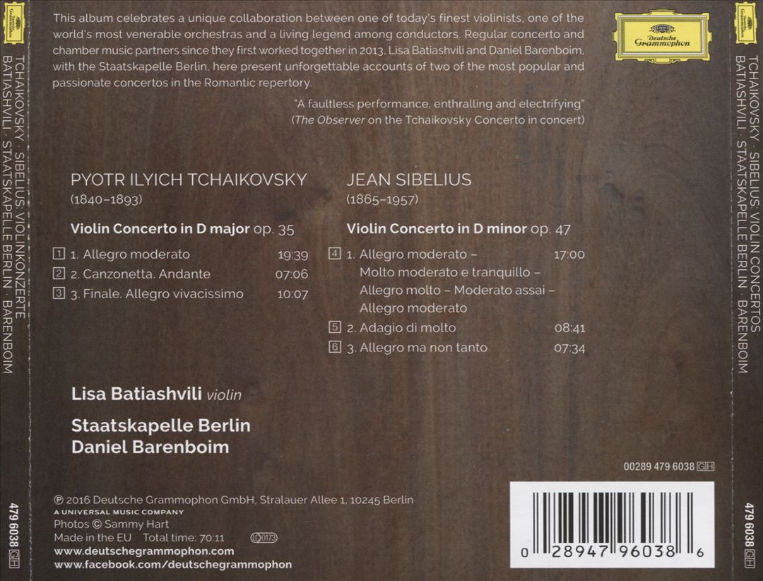 Tchaikovsky, Sibelius: Violin Concertos cover art