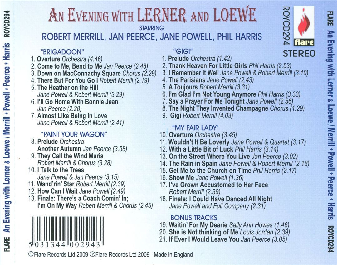 Evening with Lerner & Loewe cover art
