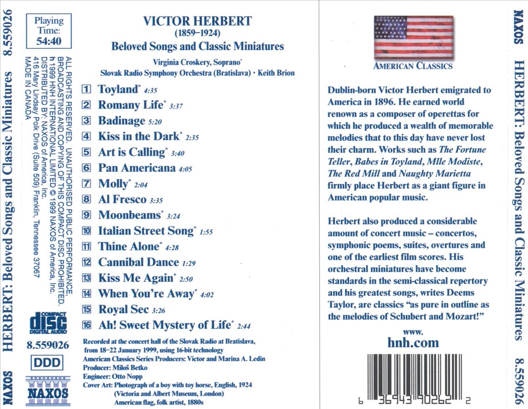 Victor Herbert: Beloved Songs and Classic Miniatures cover art
