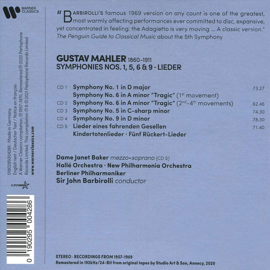 Mahler: Symphonies Nos. 1, 5, 6 & 9; Lieder cover art