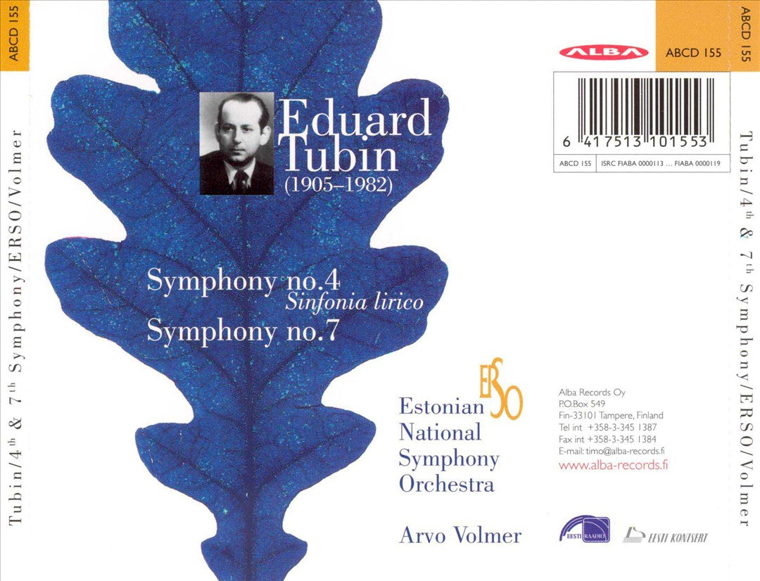 Eduard Tubin: Symphonies Nos. 4 & 7 cover art