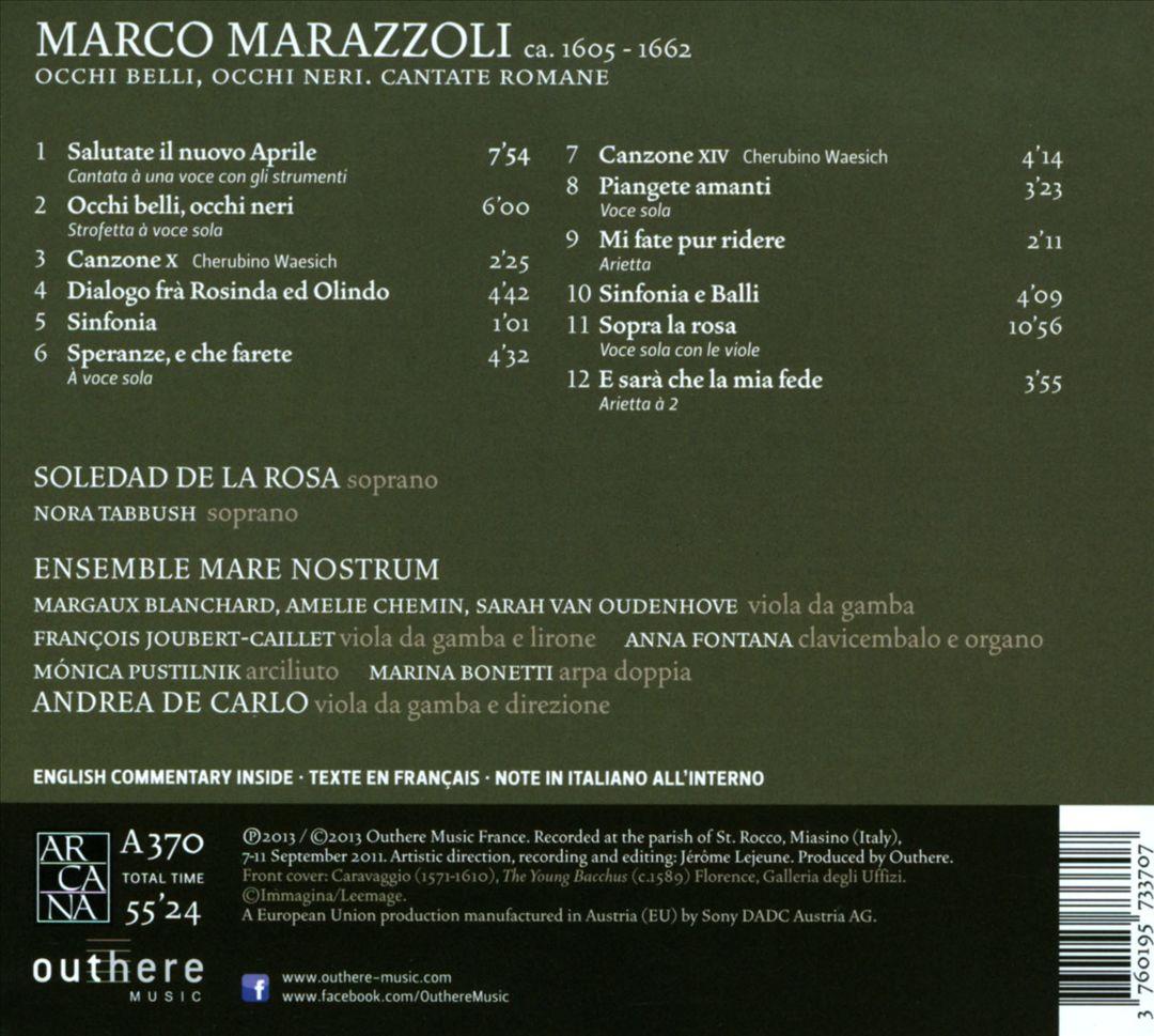 Marco Marazzoli: Occhi Belli, Occhi Neri cover art
