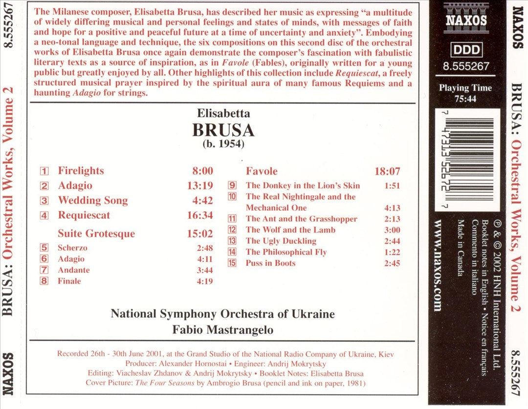 Elisabetta Brusa: Orchestral Works cover art