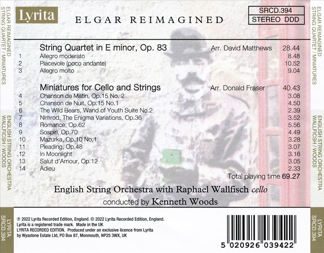 Elgar Reimagined: Quartet in E minor; Miniatures for Cello & Strings cover art