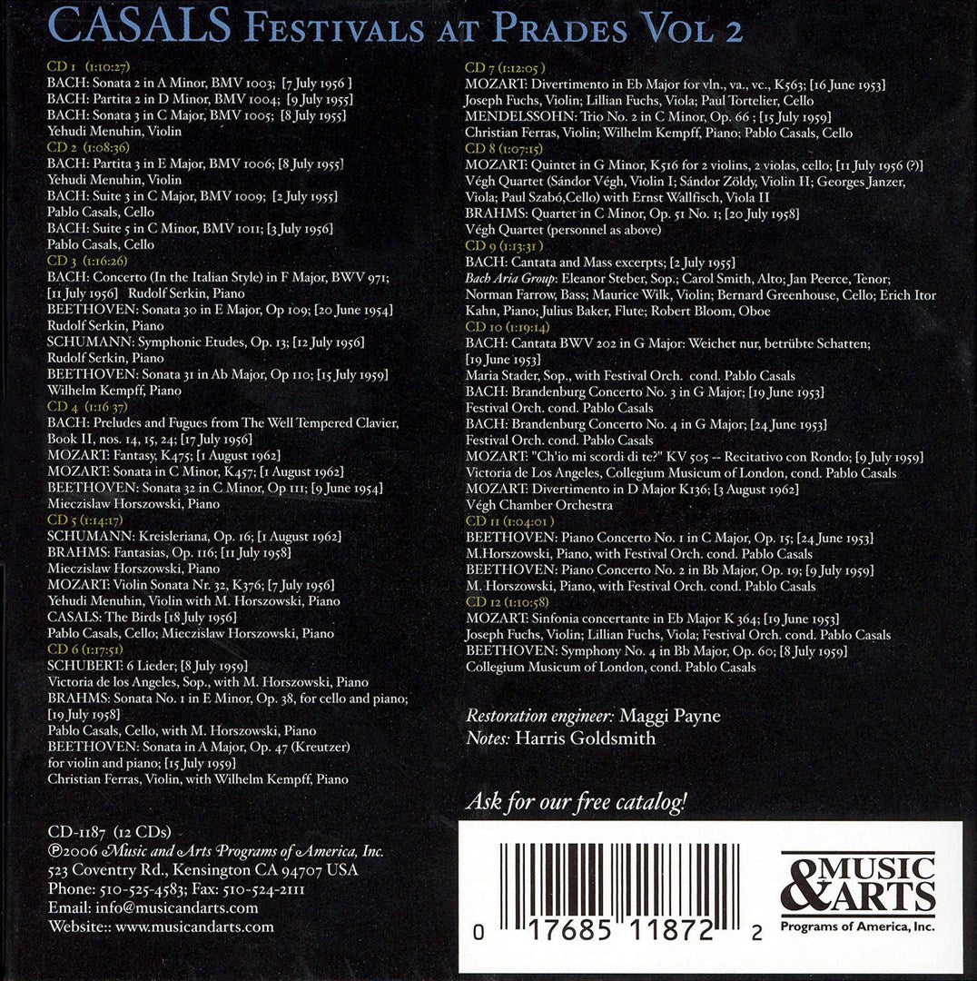 Casals Festivals at Prades, Vol. 2 cover art