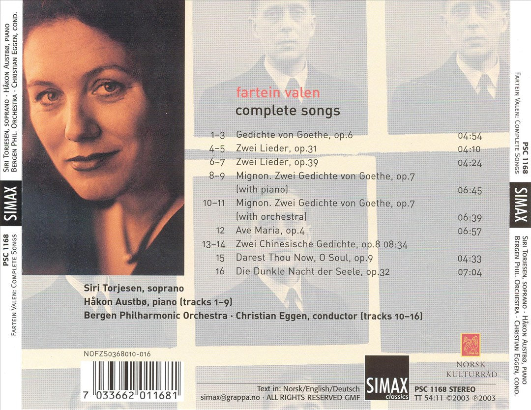 Fartein Valen: Complete Songs cover art