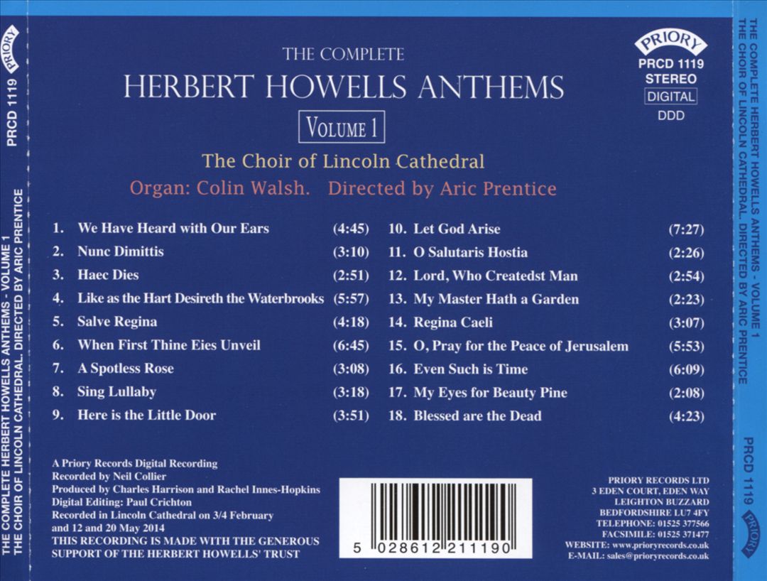 Complete Herbert Howells Anthems, Vol. 1 cover art