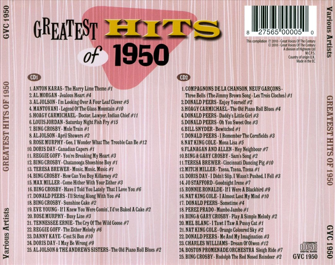Greatest Hits Of 1950 cover art
