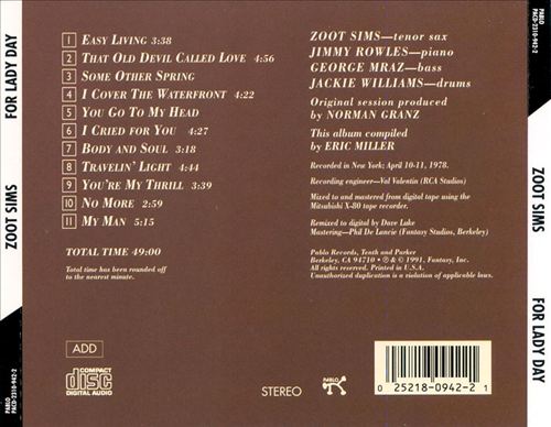 For Lady Day cover art