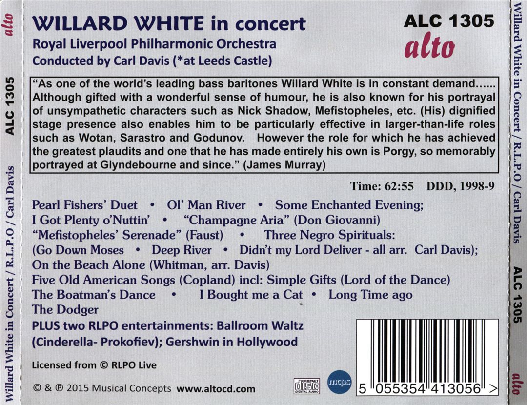 Willard White in Concert cover art
