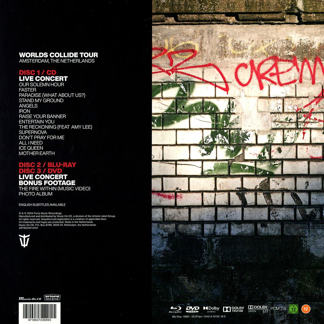 Worlds Collide Tour - Live In Amsterdam (Artbook, CD, DVD, Bluray, Dolby Atmos) cover art