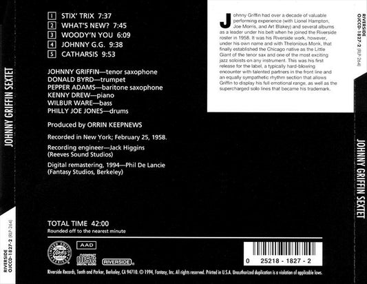 Johnny Griffin Sextet cover art