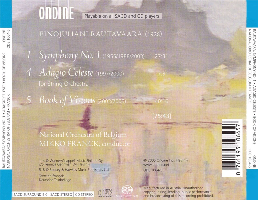 Rautavaara: Book of Visions  cover art