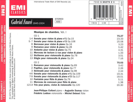 Fauré: Musique de Chambre, Vol. 1 cover art