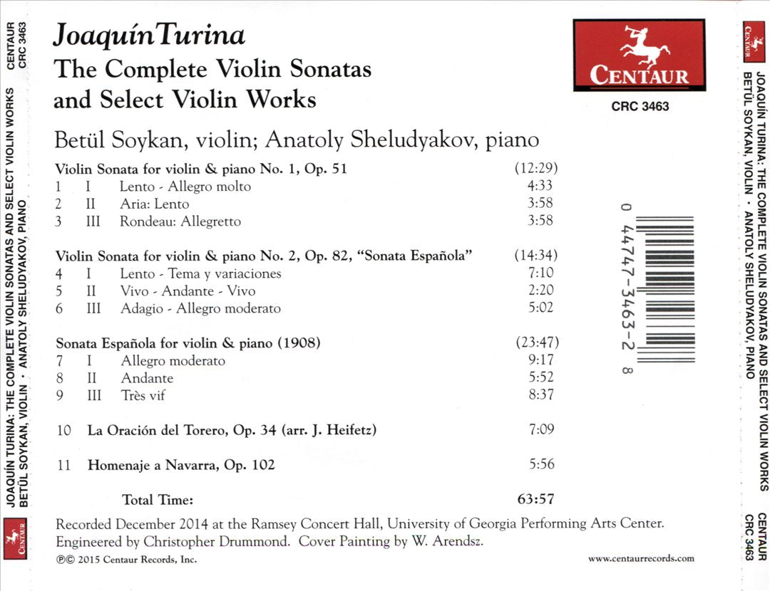 Joaquín Turina: The complete Violin Sonatas and Select Violin Works cover art