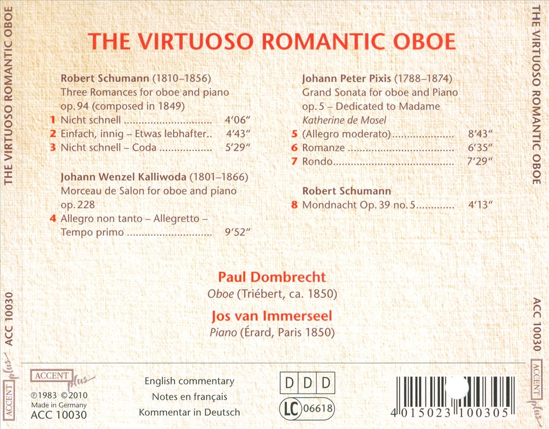 Virtuoso Romantic Oboe cover art
