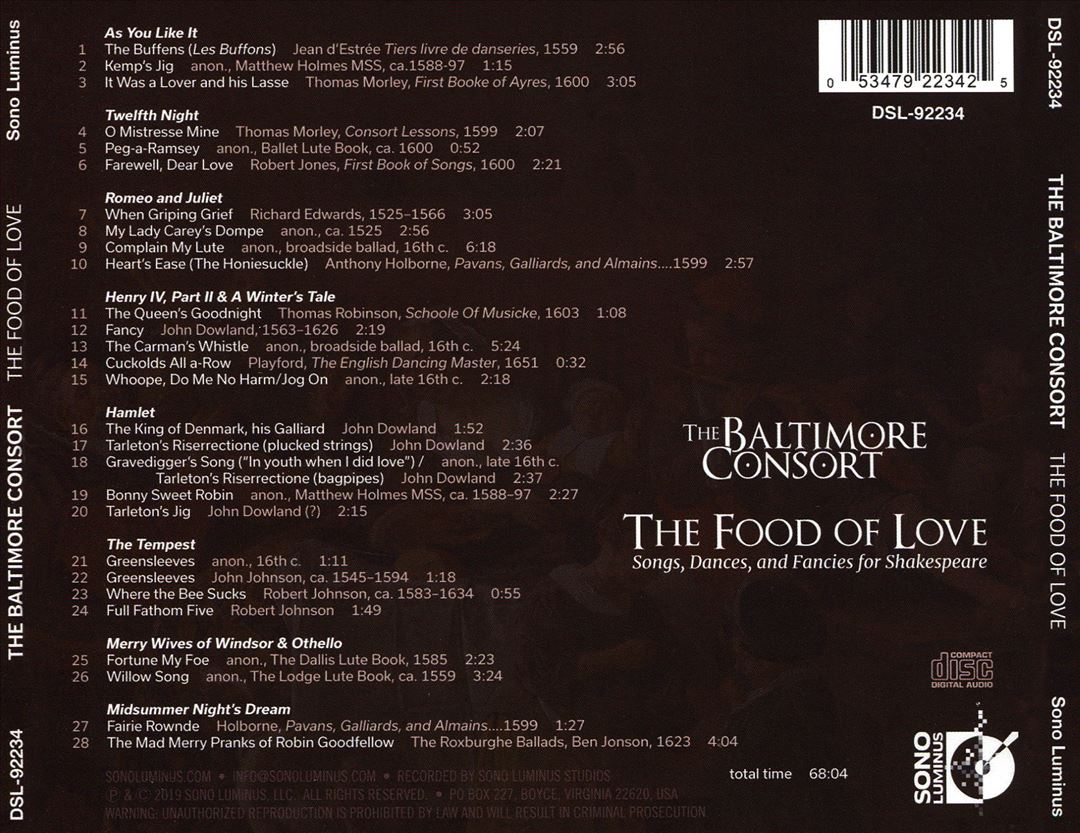 Food of Love: Songs, Dances, and Fancies for Shakespeare cover art