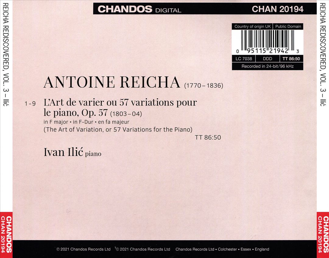 Reicha Rediscovered, Vol. 3 cover art