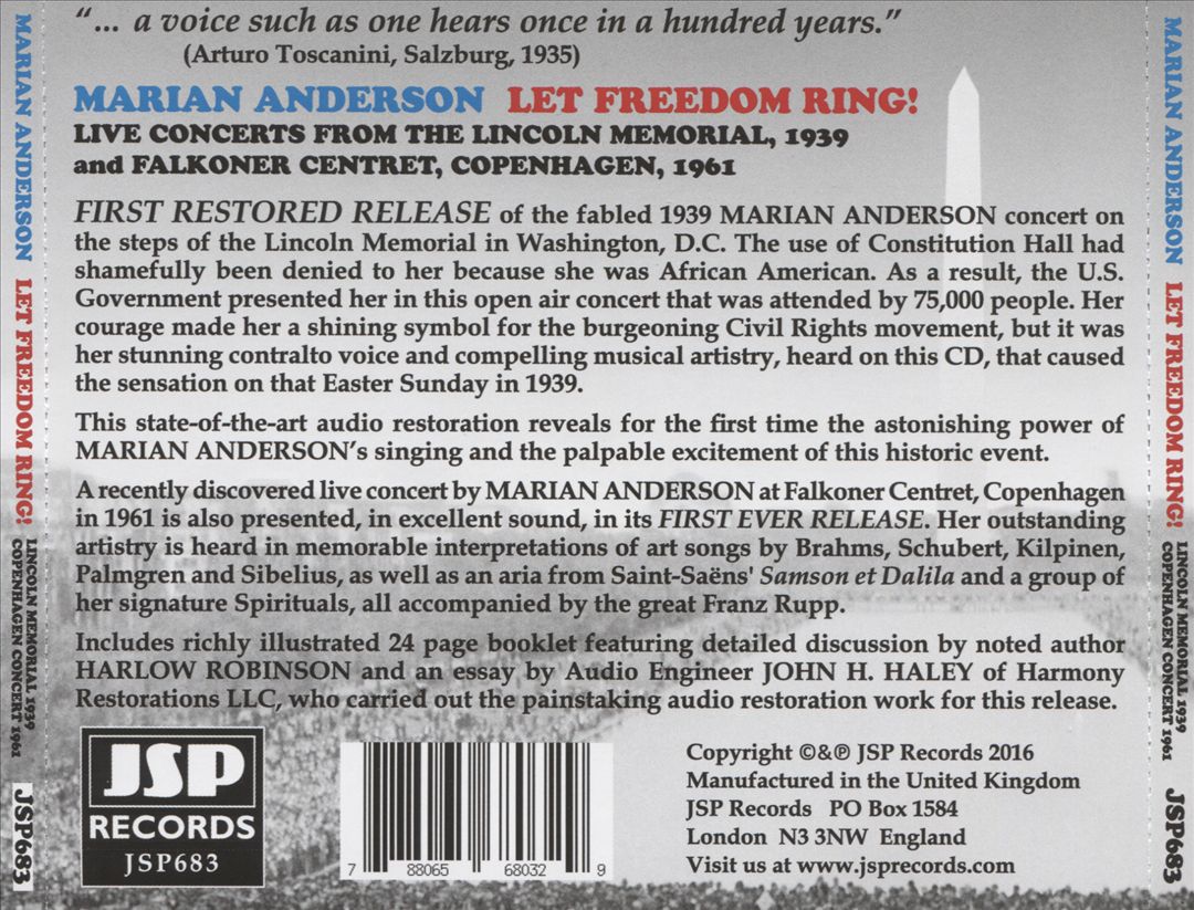 Let Freedom Ring! Live Concerts from the Lincoln Memorial 1939 and the Falkoner Centre, Copenhagen 1961 cover art