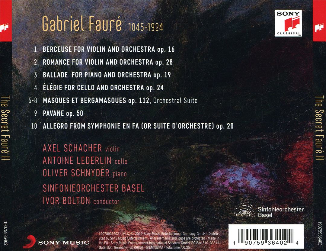 Secret Fauré II: Orchestral and Concertante Music cover art