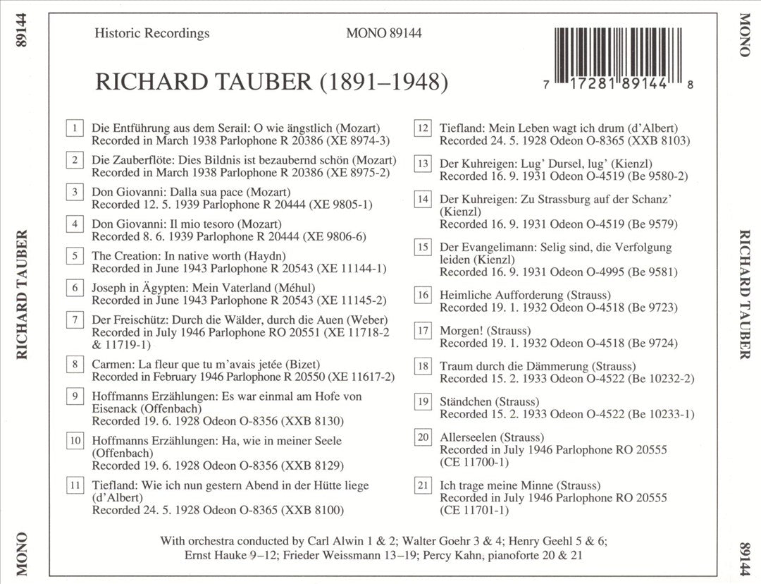 Lebendige Vergangenheit: Richard Tauber cover art