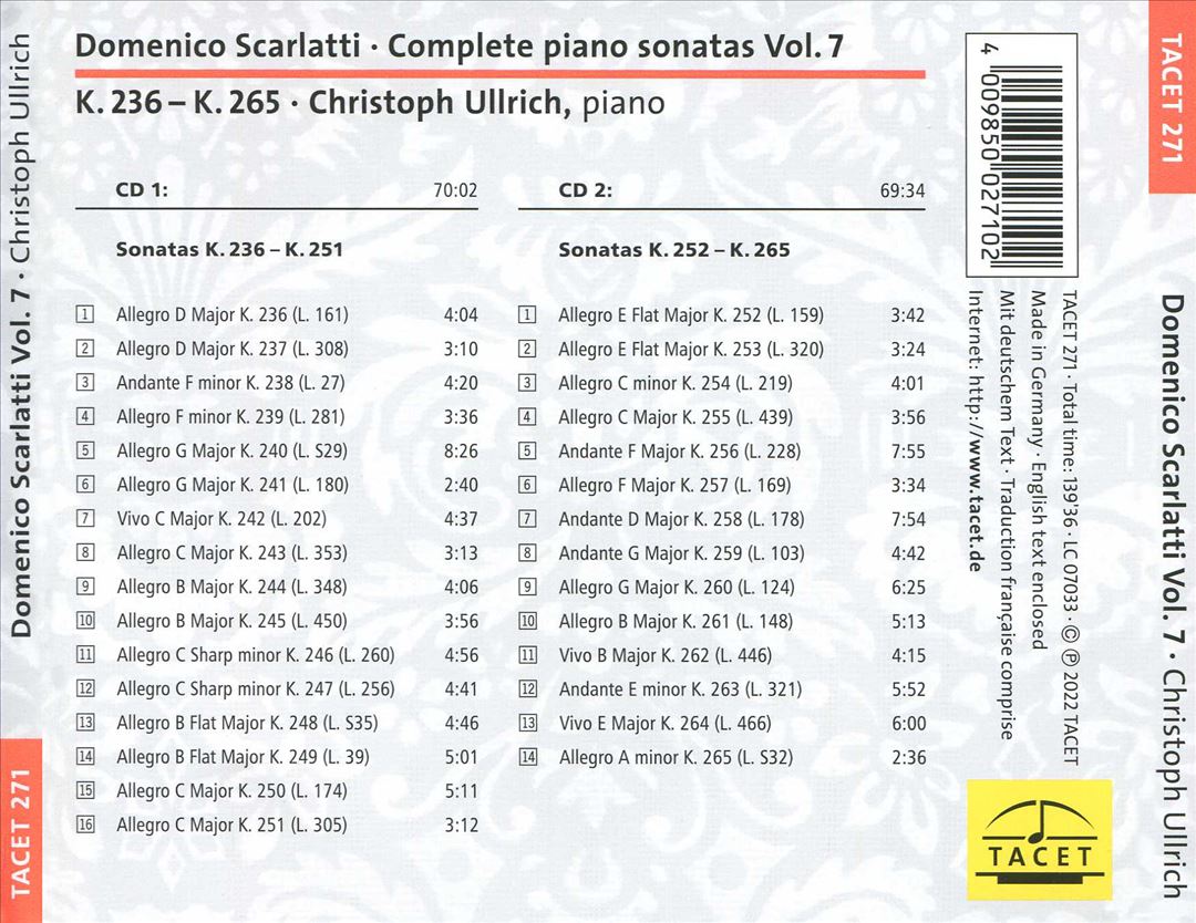 Domenico Scarlatti: Complete Piano Sonatas, Vol. 7 cover art