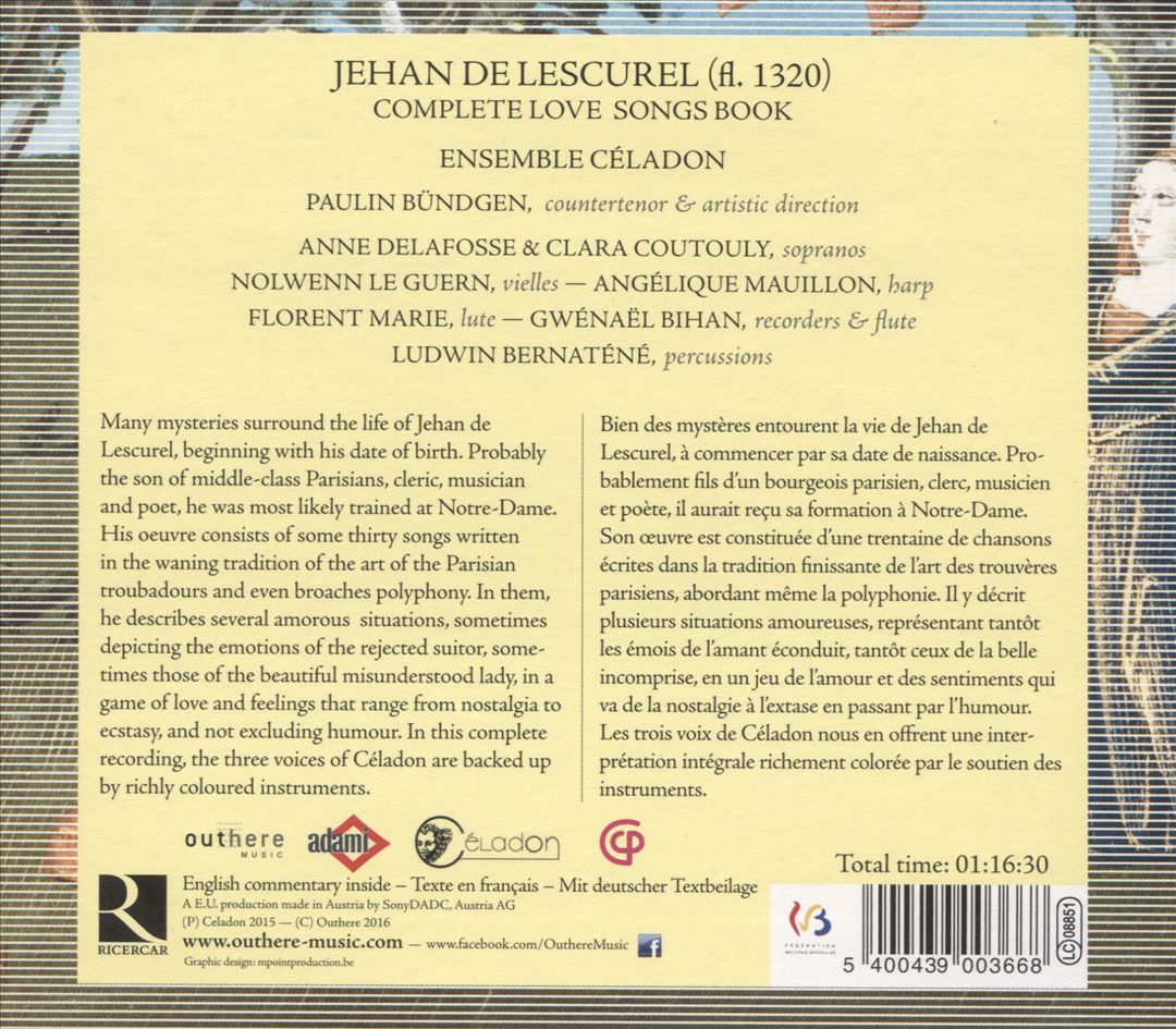 Love Songs of Jehan de Lescurel cover art