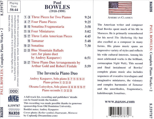 Paul Bowles Complete Piano Works, Vol. 2 cover art