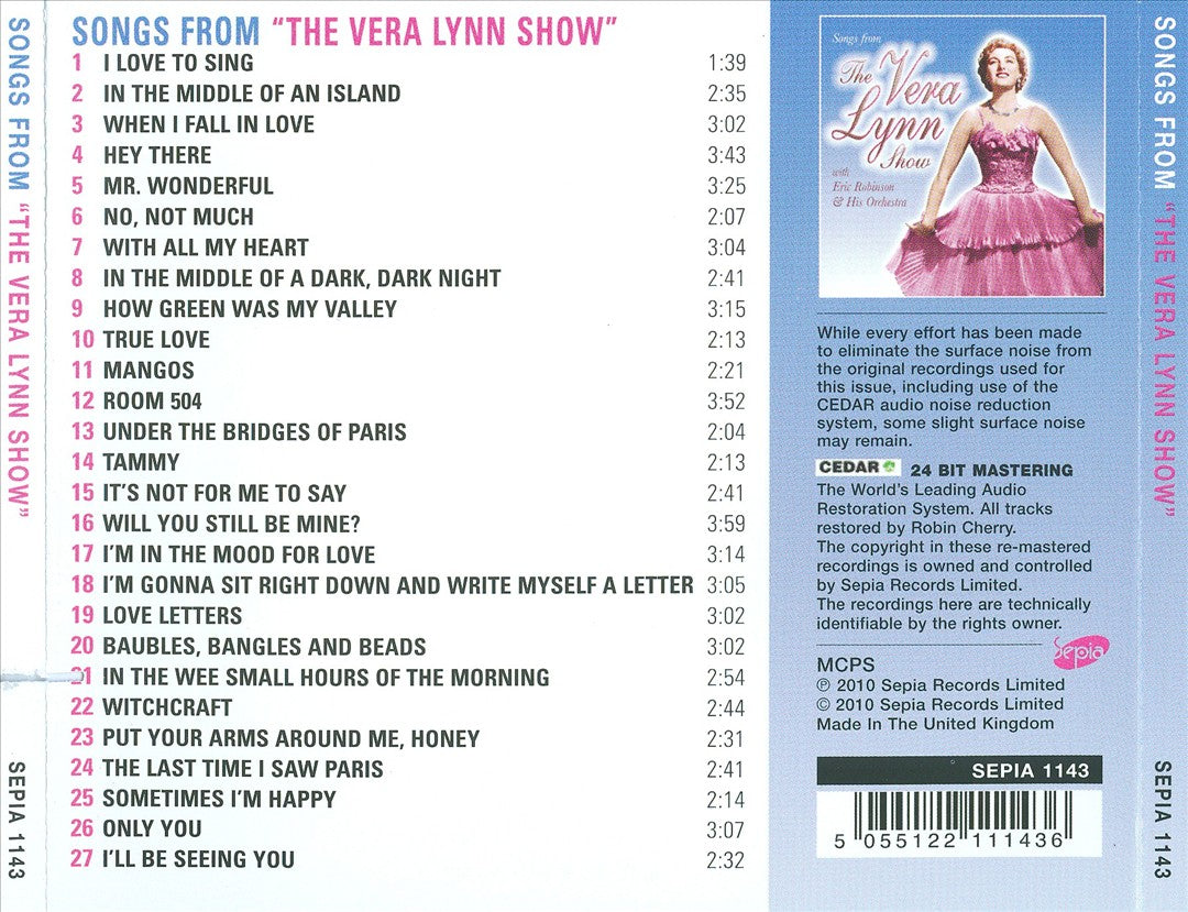 Songs from the Vera Lynn Show cover art