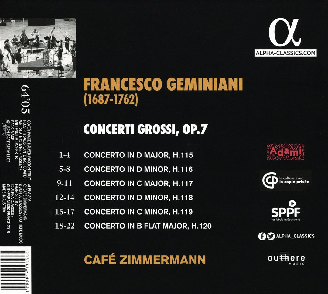 Geminiani: Concerti Grossi, Op. 7 cover art