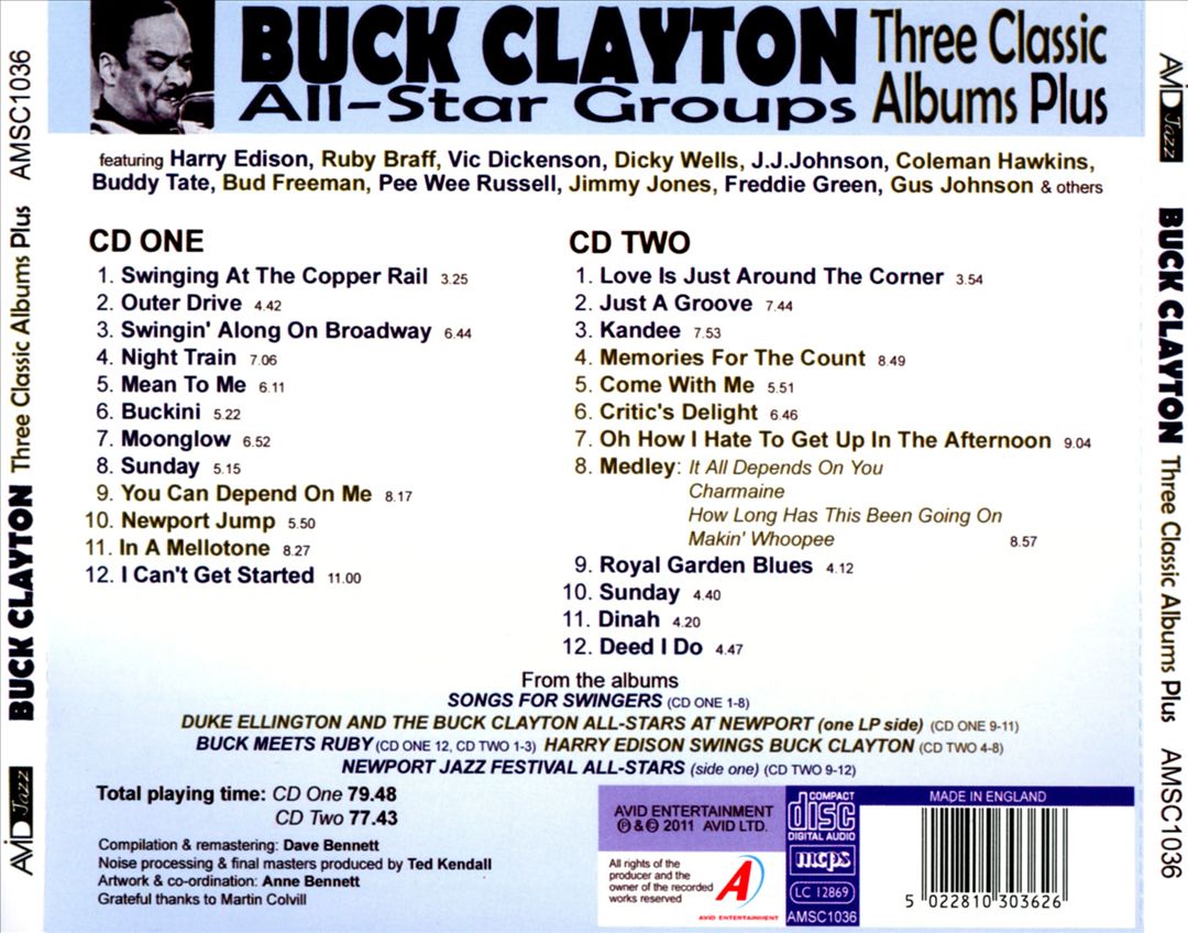 Three Classic Albums Plus: Songs for Swingers/Buck Clayton All-Stars at Newport/Buck Meets Ruby/Harry Edison Swings Buck Clayton/Newport Jazz Festival All Stars cover art