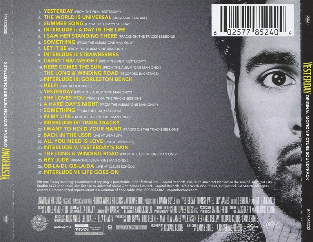 Yesterday [Original Motion Picture Soundtrack] cover art