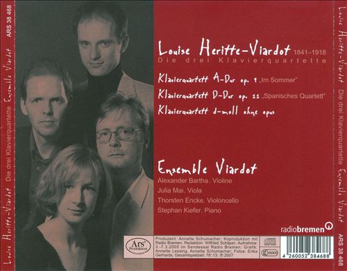 Louise Heritte-Viardot: Die Drei Klavierquartette cover art