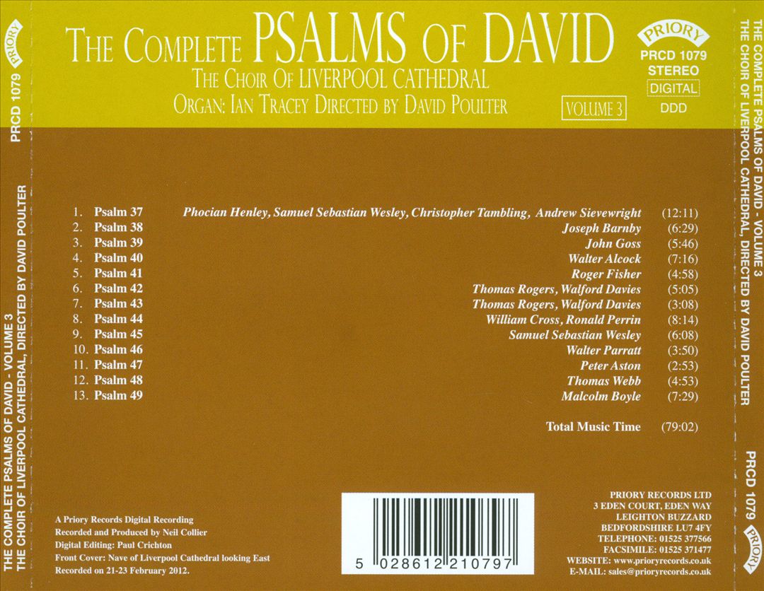Complete Psalms of David, Series 2, Vol. 3: Psalms 37-49 cover art