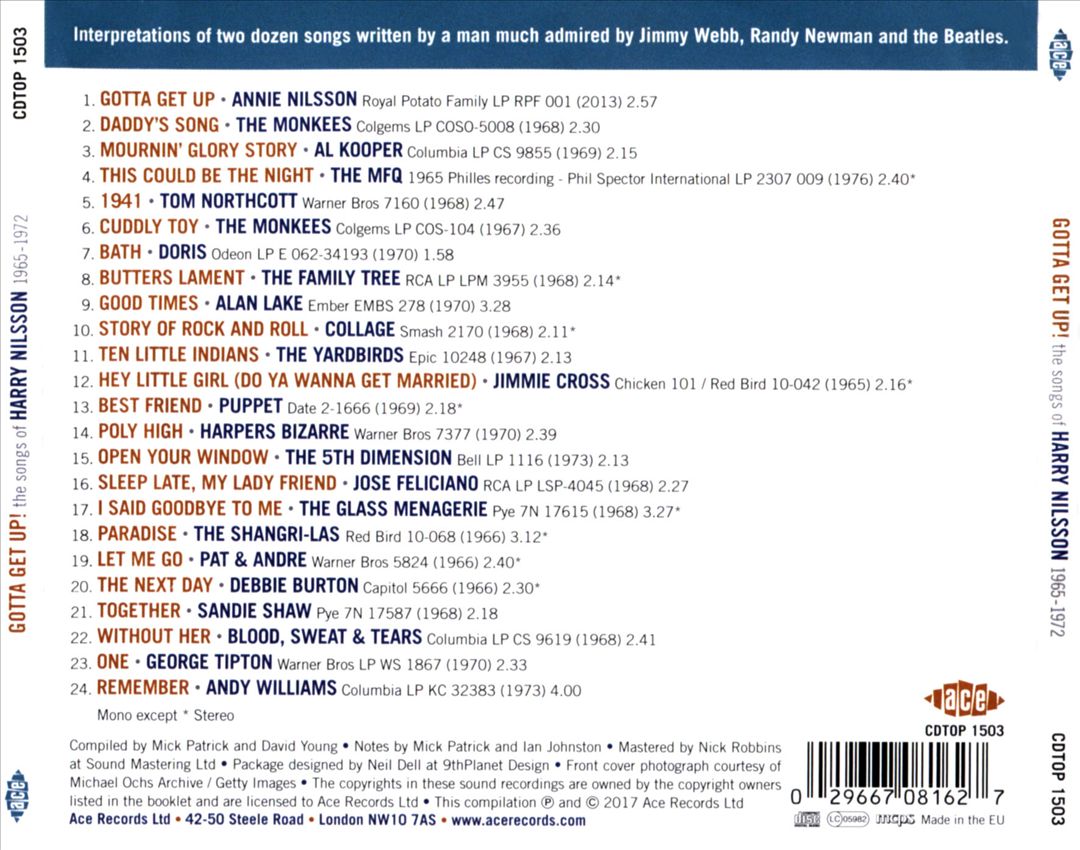 Gotta Get Up! The Songs of Harry Nilsson 1965-1972 cover art