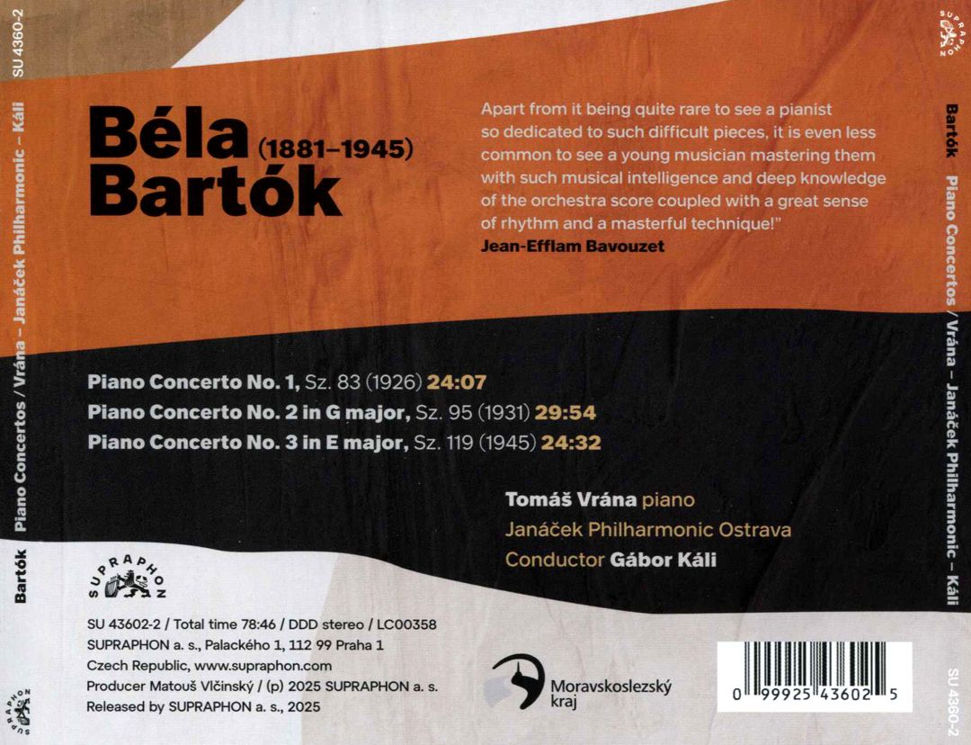 Béla Bartók: Complete Piano Concertos cover art