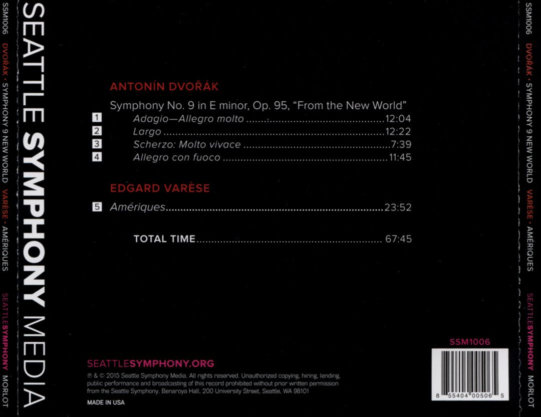 Dvorák: Symphony No. 9 "New World"; Varèse: Amériques cover art