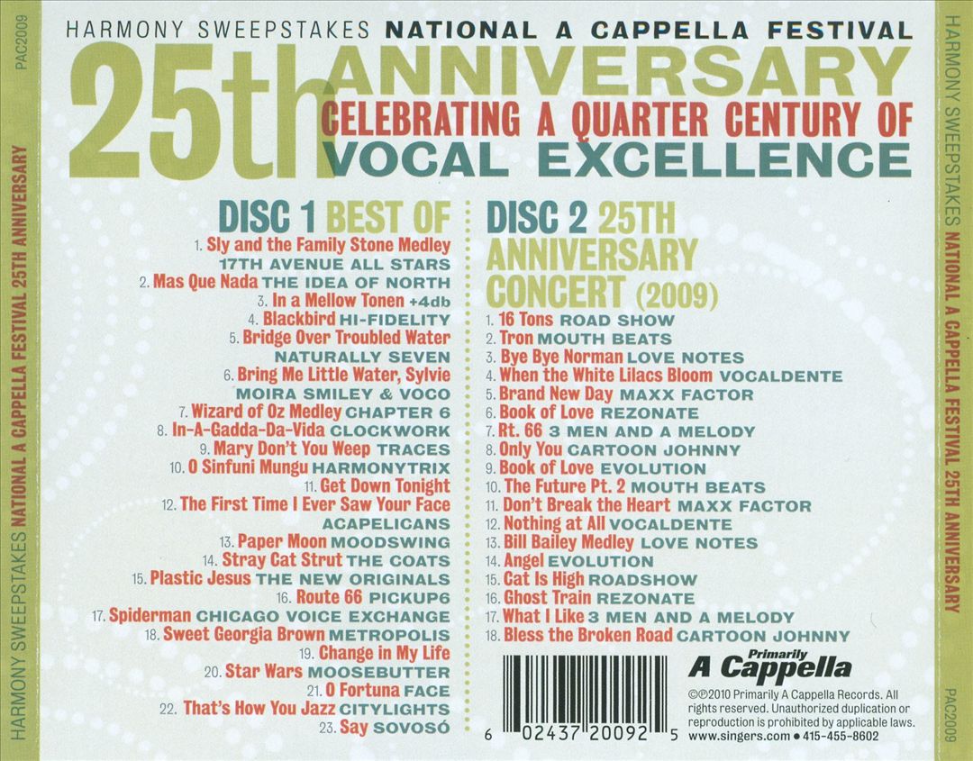 Harmony Sweepstakes: National A Cappella Festival 25th Anniversay cover art