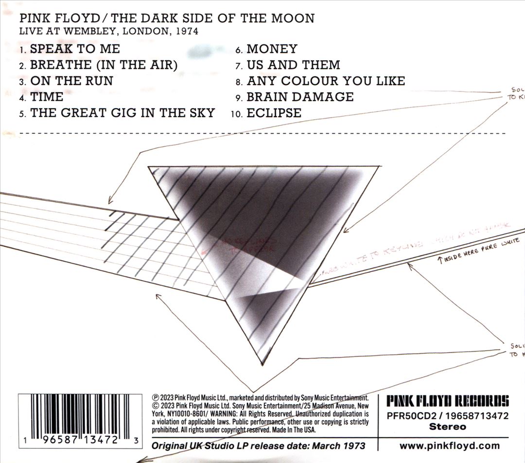 Dark Side of the Moon: Live at Wembley 1974 cover art
