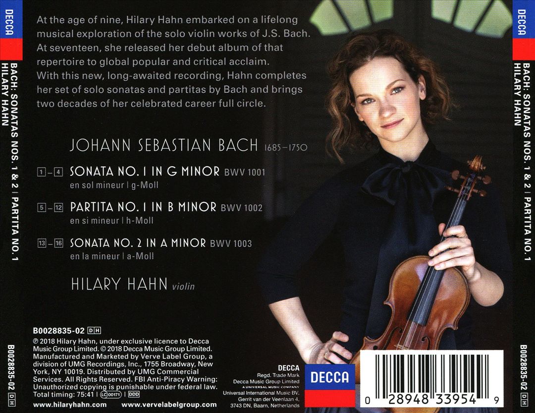 Hilary Hahn Plays Bach: Sonatas 1 & 2; Partita 1 cover art