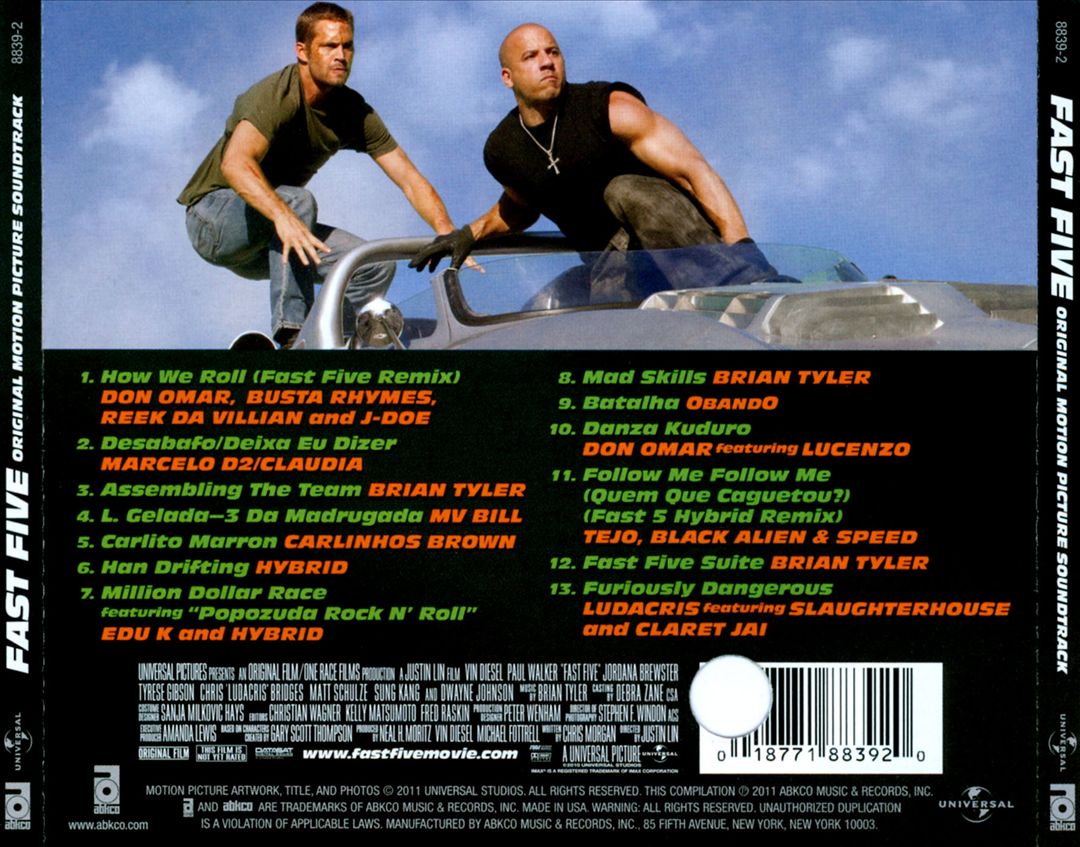Fast Five [Original Motion Picture Soundtrack] cover art