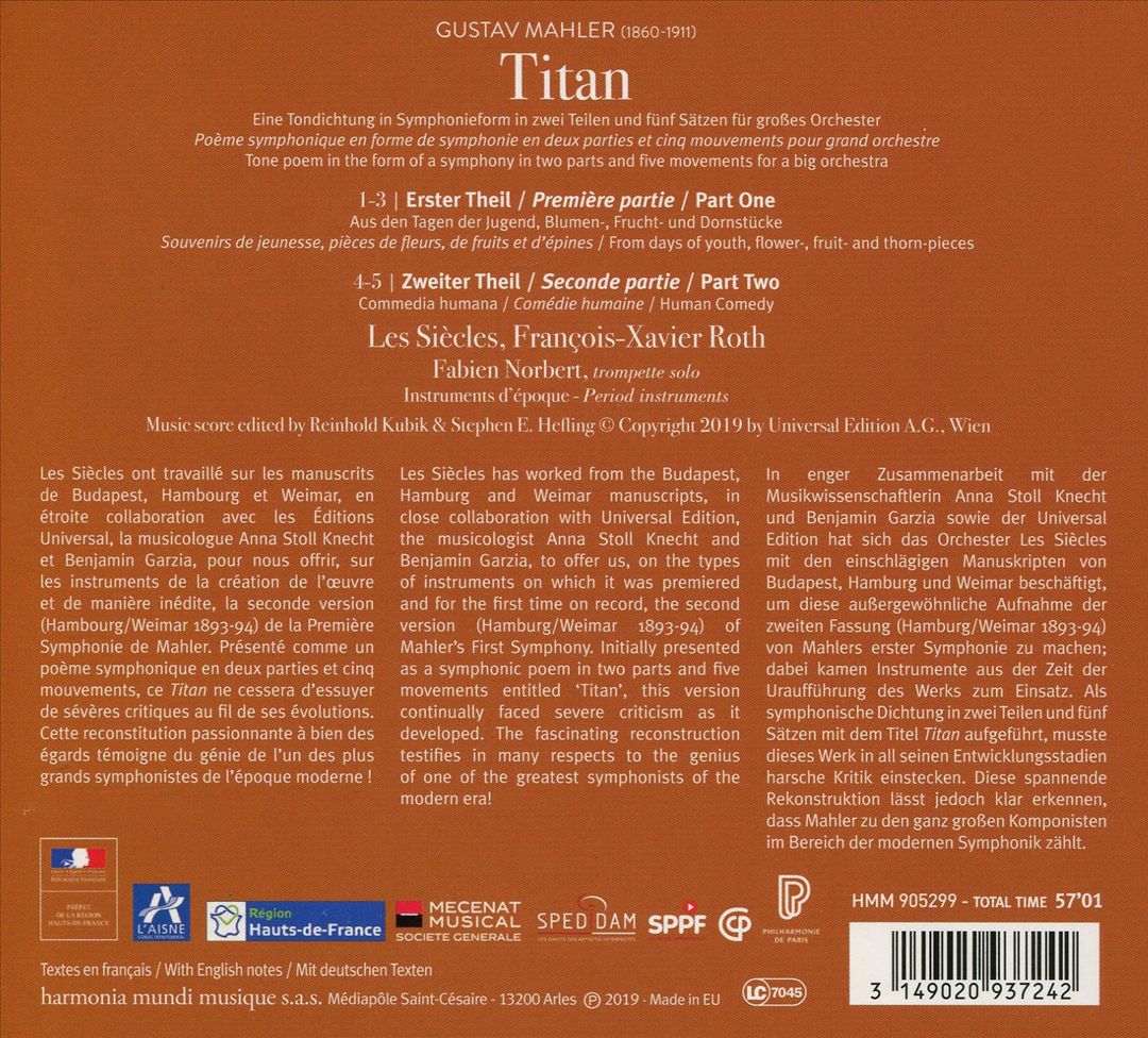 Gustav Mahler: Titan - Eine Tondichtung in Symphonieform cover art