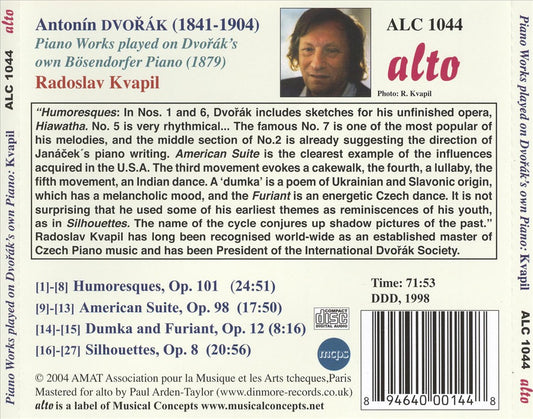 Dvorák: Piano Works Played on Dvorák's Own Bösendorfer Piano cover art