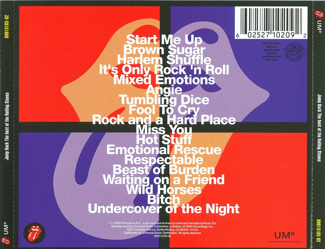 Jump Back: The Best of the Rolling Stones (1971-1993) cover art