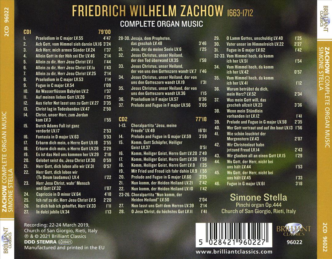 Zachow: Complete Organ Music cover art