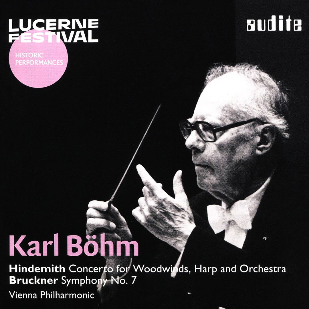 Hindemith: Concerto for Woodwinds, Harp and Orchestra; Bruckner: Symphony No. 7 cover art
